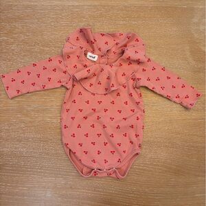 Oeuf Cherry Print Pink Onesie